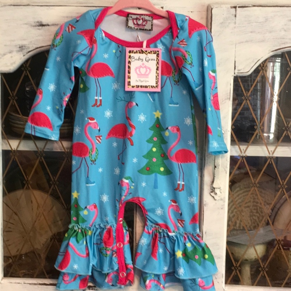New Christmas flamingo outfit size0/3 months